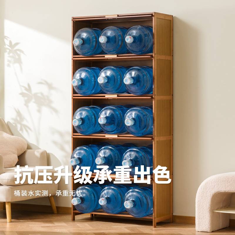 书架带门防尘落地置物架儿童书柜子家用客厅多层收纳柜储物展示柜