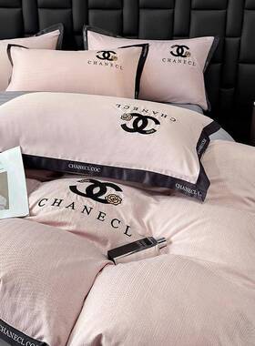 款单暗纹花MVX水洗真丝刺绣四件套轻奢单人床三件提套舒新适床床