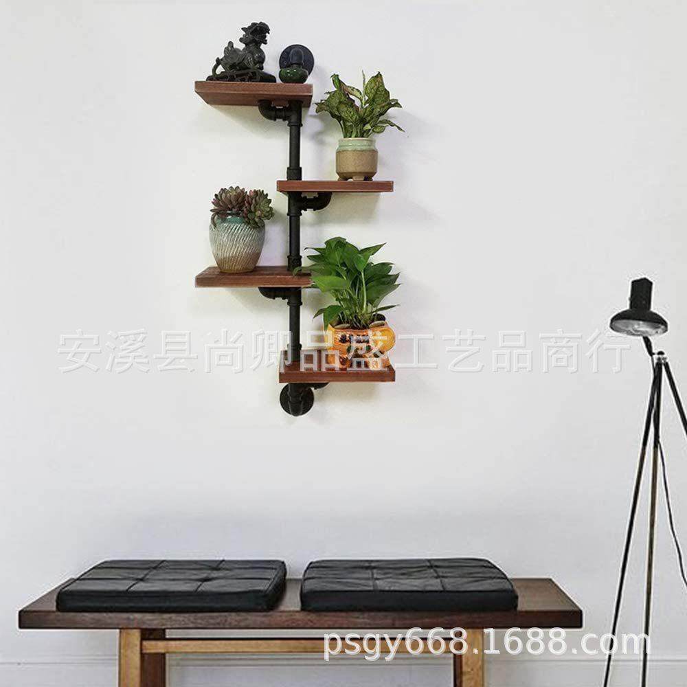 实木搁板架墙壁架搁板展书厂示架层墙WJY上置物架多花架书架家直