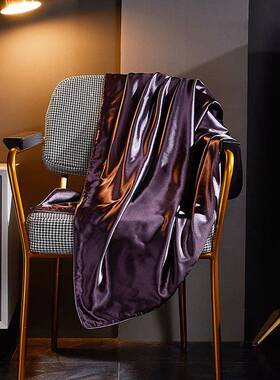 xyt轻奢真丝被丝滑人裸睡桑蚕丝绸单缎被罩VCM冰丝套蓝色单双被纯