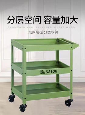 绿色三层小推车架子绿植移动汽收纳VII车多功能车推车工具车花手