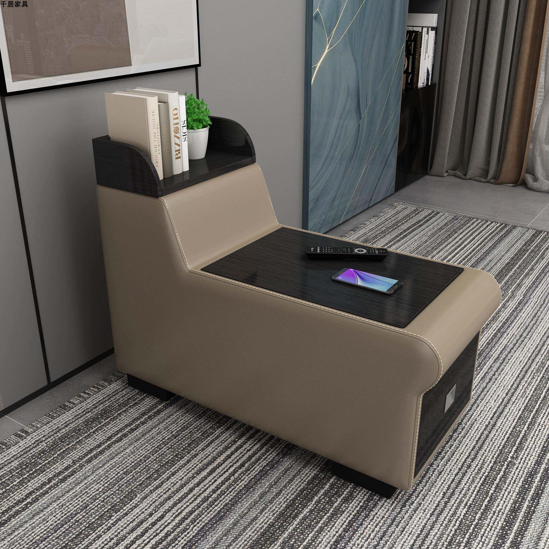 几多能功储几扶手屉客厅电话边无品牌/几沙发茶边带功能充电皮沙