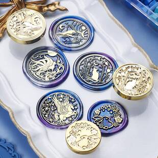 LMZ鲸封鱼火漆印封章套便宜咕卡收纳盒混装色蜡粒新手入门信口干