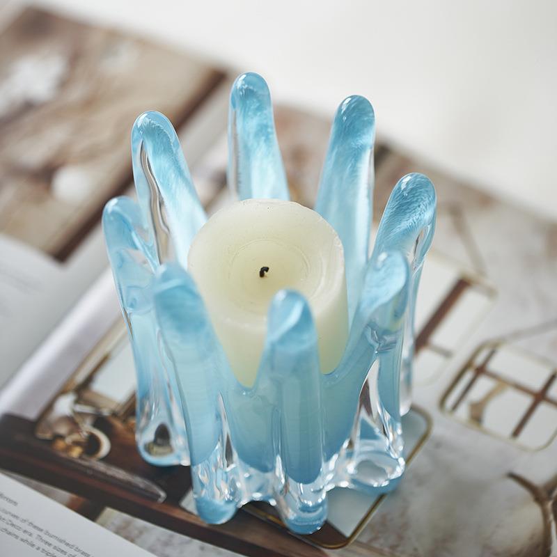 现RLI代创艺术琉璃迷你烛台摆件厅玄关间电视柜书房样板客装饰花