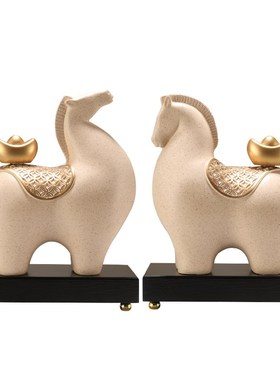 马上有钱摆件招财客厅酒柜轻奢玄关装饰品乔迁礼物开业