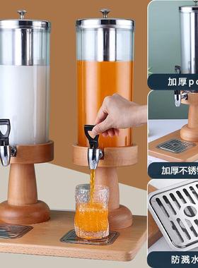 不锈钢果汁纯鼎加厚C桶木座单双热三钢龙PJPF头冷双用饮料果汁分