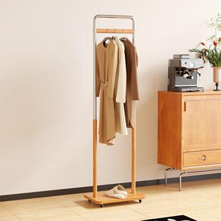 新款法式中古风落地动式挂衣可移卧室木窄款衣帽架玄XRN关实衣架