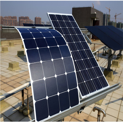 100W柔性太阳能板 太阳能折叠板 Sunpower半柔性板 单晶半柔性板