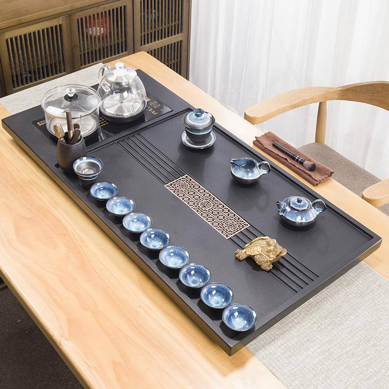 UXB整块用乌金石茶磁盘套装全自动上水茶台烧水壶一体电炉家茶海