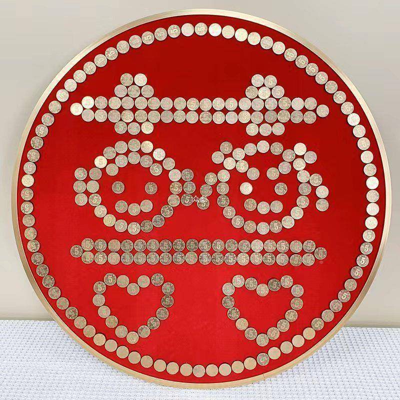 百喜喜字相框硬人币DRR送贴钱模板制作结婚新送图闺蜜