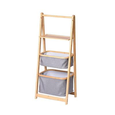 卫浴室多层竹布袋收纳制脏衣收纳篮折叠生收间布袋纳架可落地式脏