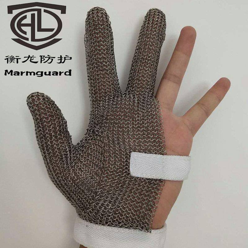 5级ZNB钢丝专业护防手多用途三指钢环手套服装裁套剪手部护具