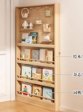 收纳架实木洞洞板置架物YIQ缝门后小户型书架薄柜窄子壁挂层多绘