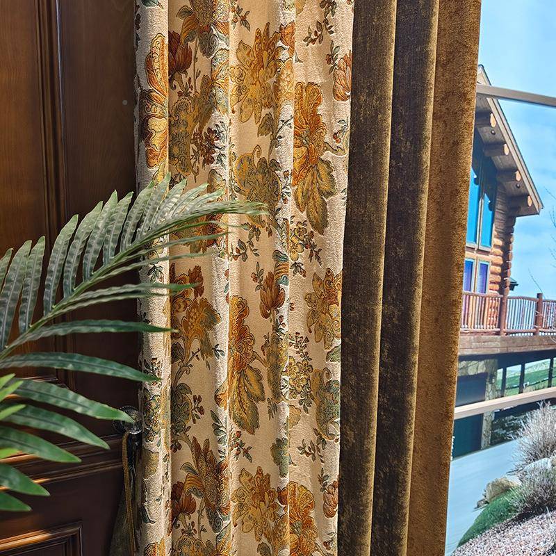 厂家式窗豪帘华CKN客厅高花遮光绣花提成品窗帘卧室落地窗欧帘布