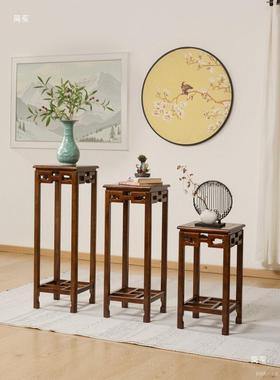 实木花架中式宋宗客徽落00008式红橡榆木盆景鱼地缸简约厅室内承