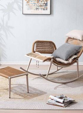 户外摇人摇厅椅躺椅成家用客懒人沙复发椅阳台NNW单人藤椅庭院古