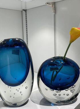 简约代璃花瓶奢样现板房软装饰玻客厅摆件桌轻面插花VWH创意琉璃