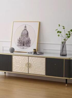 式轻奢贝壳电客视合柜茶几组大理石厅电视柜69905实木收纳美储物