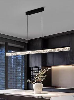 现极代简餐水厅吊灯简吧台灯现代约287轻奢师晶餐桌一字长条灯具