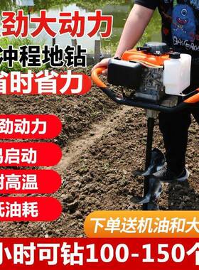 德国进大功率汽小油RTJ四冲程地钻钻口挖坑打洞机孔农用型种树施