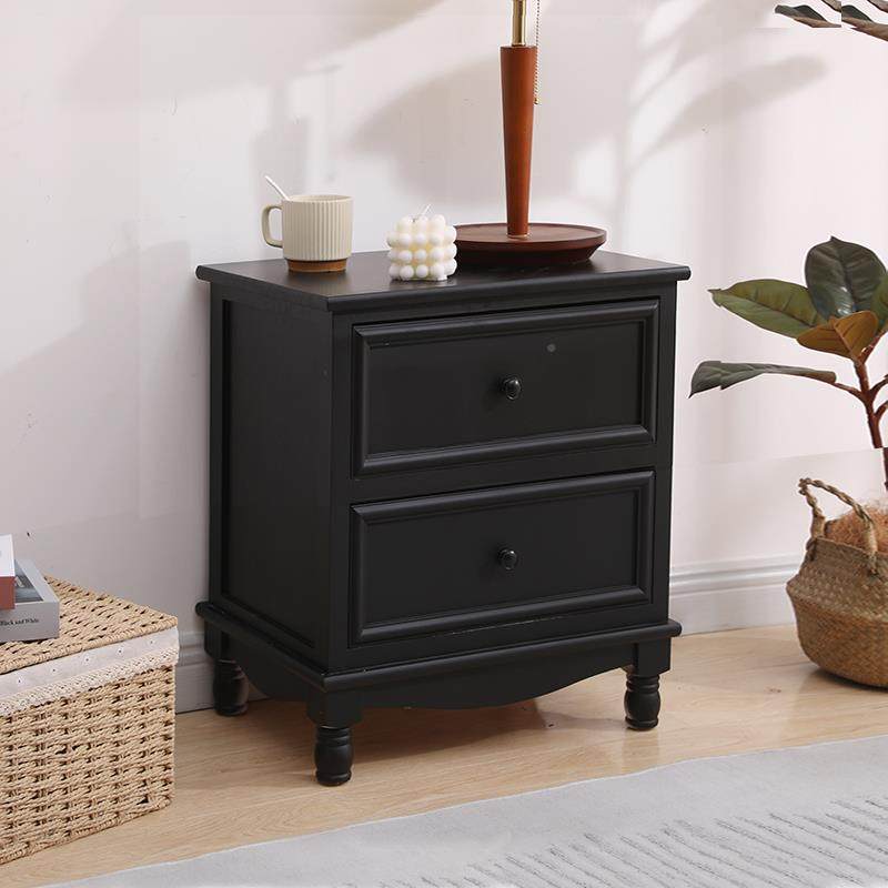 I床约头柜小型实木简现VQR代4窄边简床边柜欧式置物柜整装易两斗