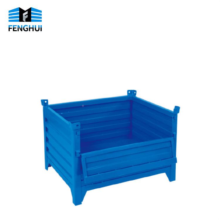 网格铁皮屑周转箱仓可折型叠重铁框储笼储物笼无品牌/堆垛废料箱