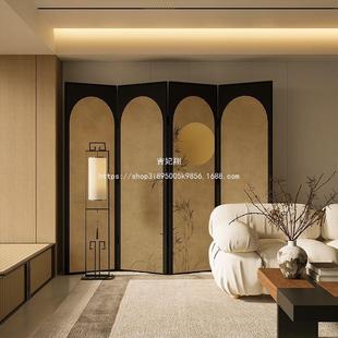妃翔新7-14中吉屏风折叠可移动客厅玄关式室卧室床头折屏竹茶子月