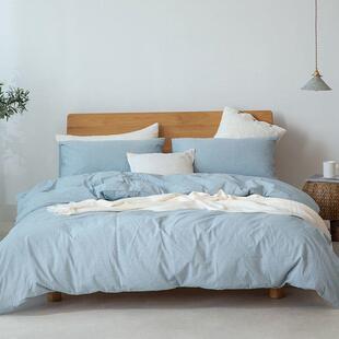 日式棉加厚四件套纯色棉包三件套适裸合睡柔软纯棉套邮被MXG厂家