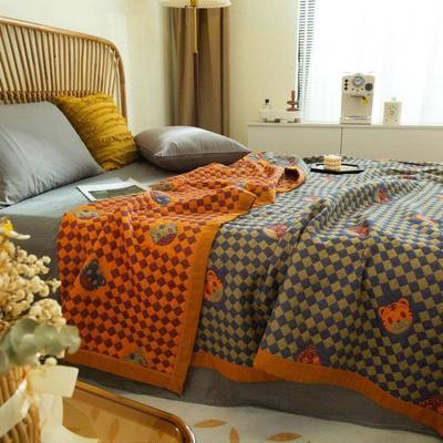 三层巾被三纯棉纱IOB布成人夏季盖毯被子双层件毛纱布床单多层床