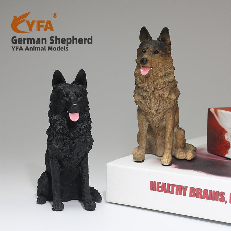 厂黑家直德国牧羊犬真模型德牧狼狗背车载仿摆件TL树供脂艺品