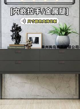 黑色CNH烤漆玄玄关台装饰柜式柜轻奢沙关发背意柜客厅隔断储物柜