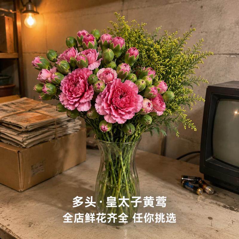 多头康乃馨鲜花多头皇太子黄莺云南基地昆明直发斗南花卉家居插花