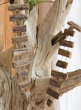 掬涵 木棒串串 小梯子 挂件装饰挂饰挂串 白桦木松果圣诞原木