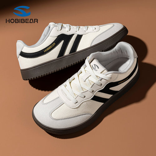 HOBIBEAR宽楦赤足德训鞋男女2025秋冬季新款宽头加绒保暖健身运动