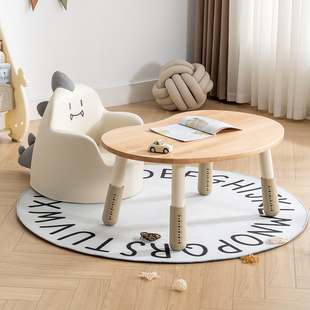 南希儿童花生桌实木可调节升降桌宝宝阅读角幼儿园画画吃饭学习桌