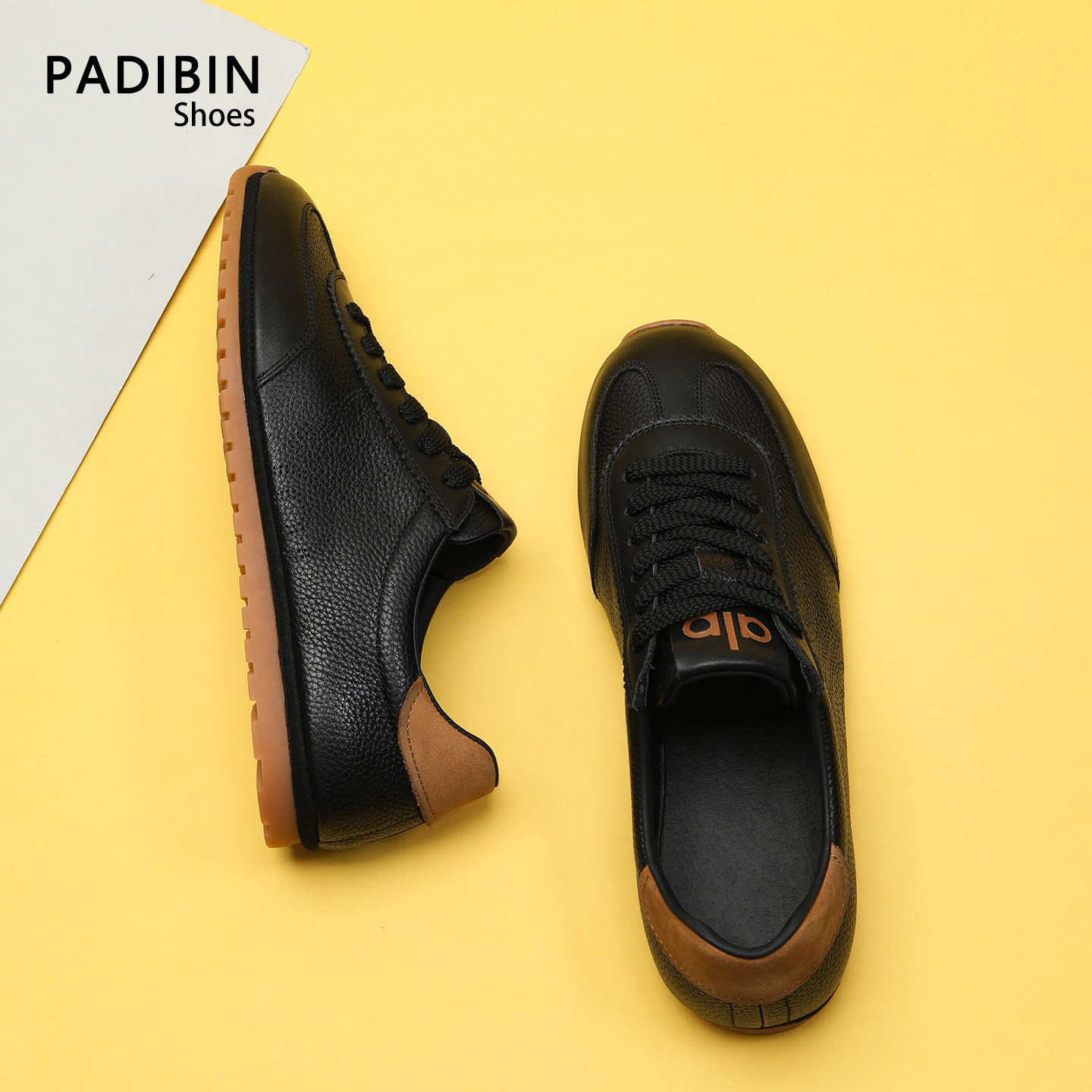 全牛皮鞋男款2026新款真皮透气软底运动板鞋简约休闲德训阿甘鞋男