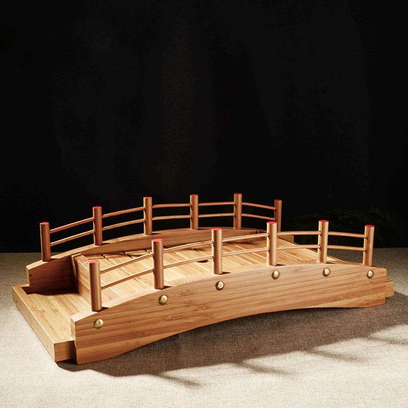 强兴竹制日式创意圆杆寿司桥餐具寿司刺身摆放果盘装饰品