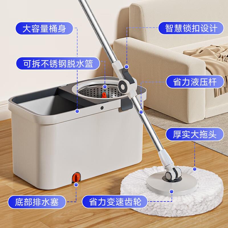 五月花双驱动旋转拖把免手洗拖地神器家用一拖净省力甩干吸水棉