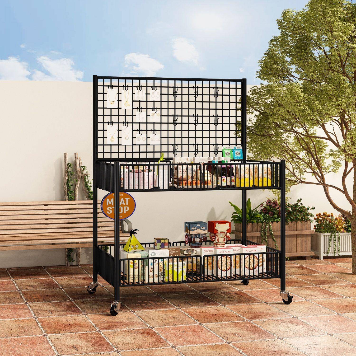 促销摆摊神器移动摊位手推车折叠货架小朋友地摊车摆摊网红小推车