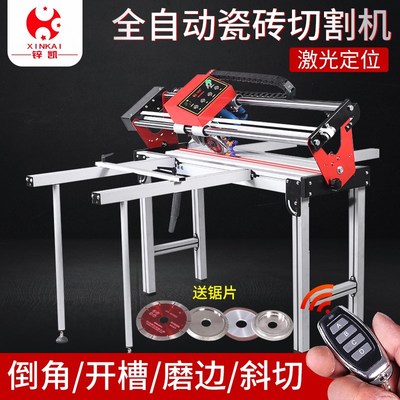 锌凯全自动台式瓷砖切割机水刀电动多功能石材岩板倒角机开槽机