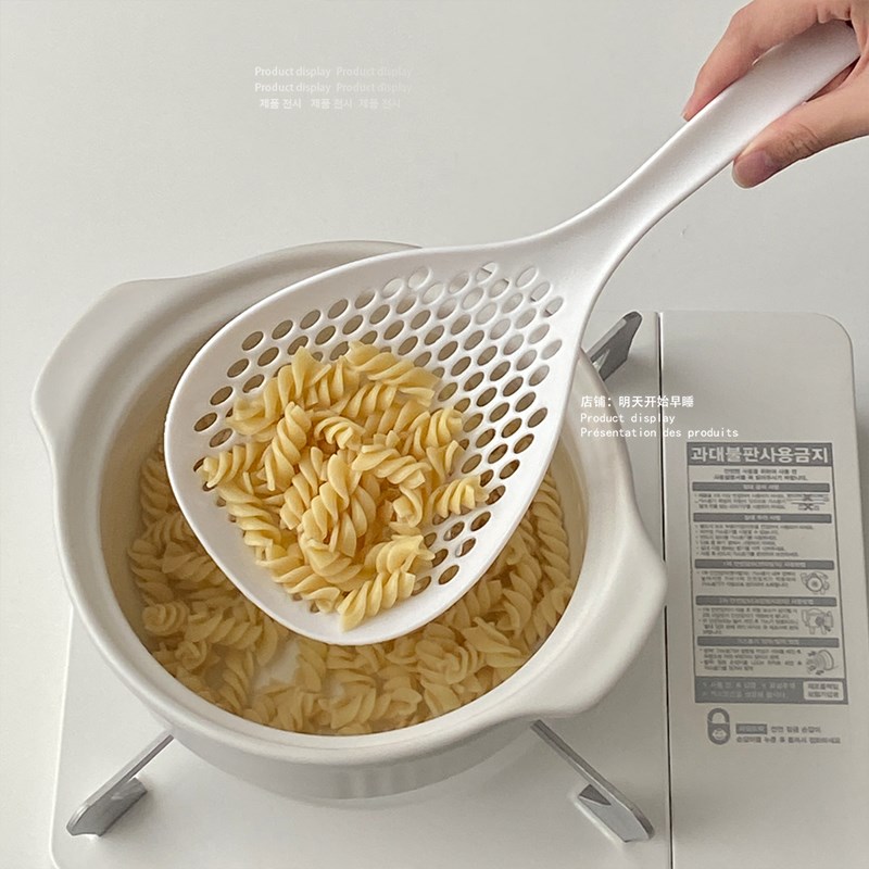 日式耐高温PP大号捞面漏勺厨房家用沥水漏网捞饺子网塑料面条勺子