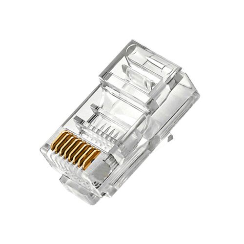 精明鼠NF-1001网线水晶头电脑超5五类超6类网络连接头8芯镀金工艺