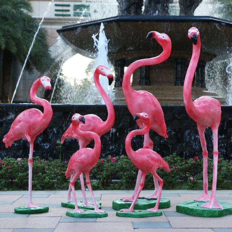 户外园林景观仿真火烈鸟玻璃钢雕塑摆件景观小品花园庭院水池装饰
