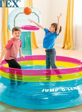 intex48265蹦蹦床儿童投篮跳跳池家用小型充气城堡弹跳床现货