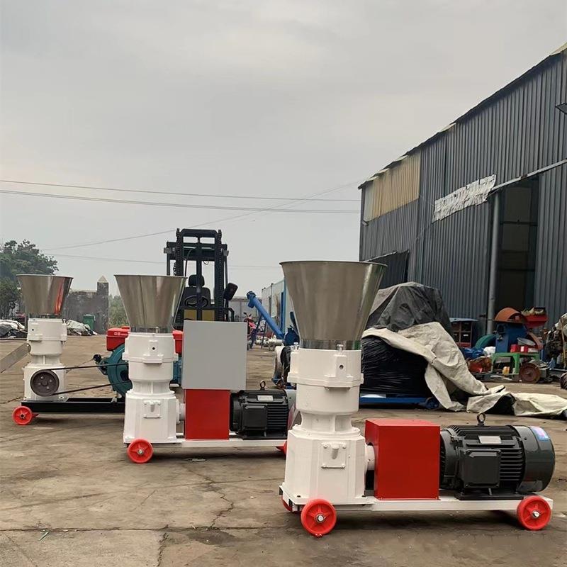 碳粉化工料颗粒机压轮转盘不转平模饲料机鸡鸭鱼兔饲料颗粒机