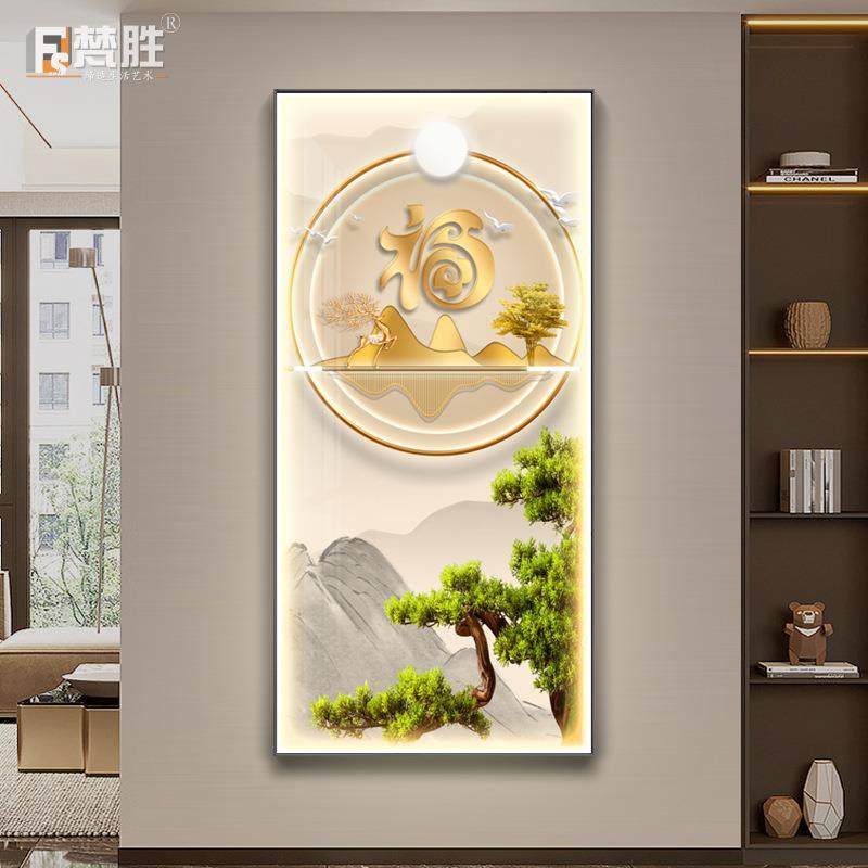 现代简约装饰画挂钟玄关装饰画钟表客厅走廊过道墙画挂钟网红钟