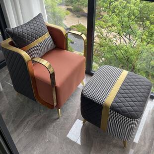 懒人沙发椅单人网红轻奢阳台区布置卧室躺卧飘窗民宿休闲阅读椅子