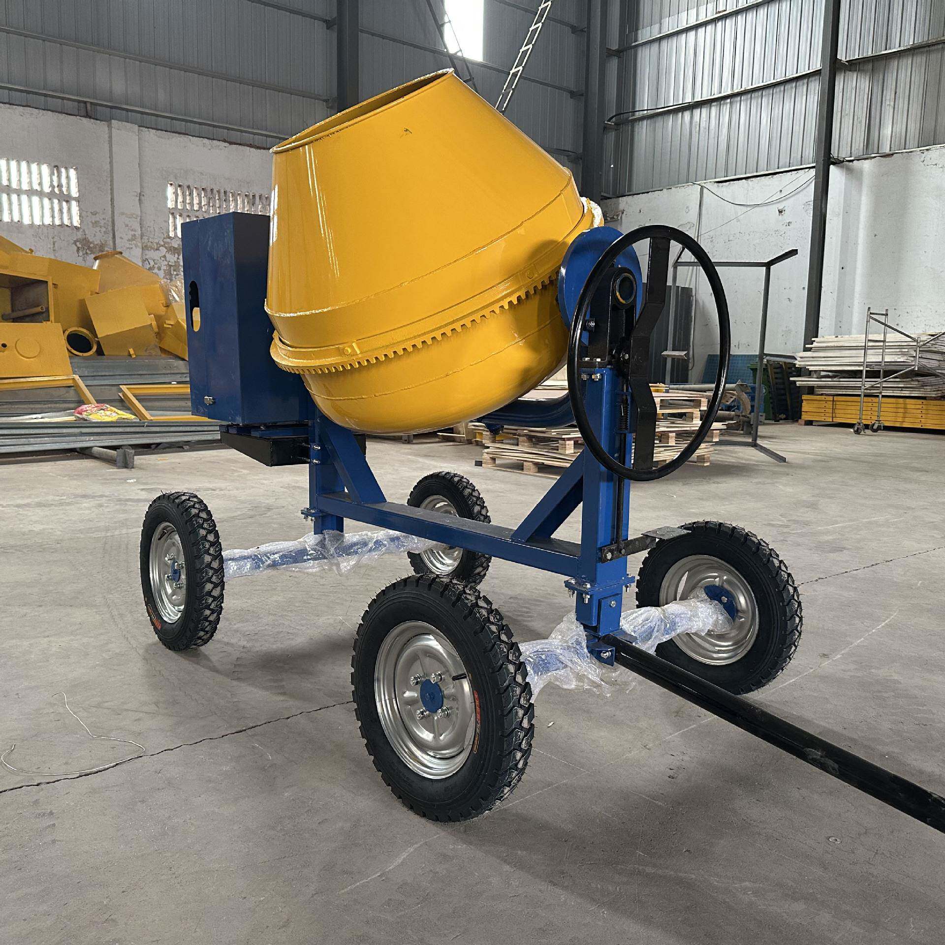 中晟混凝土小黄罐搅拌机移动式350/500L搅拌机滚筒搅拌机