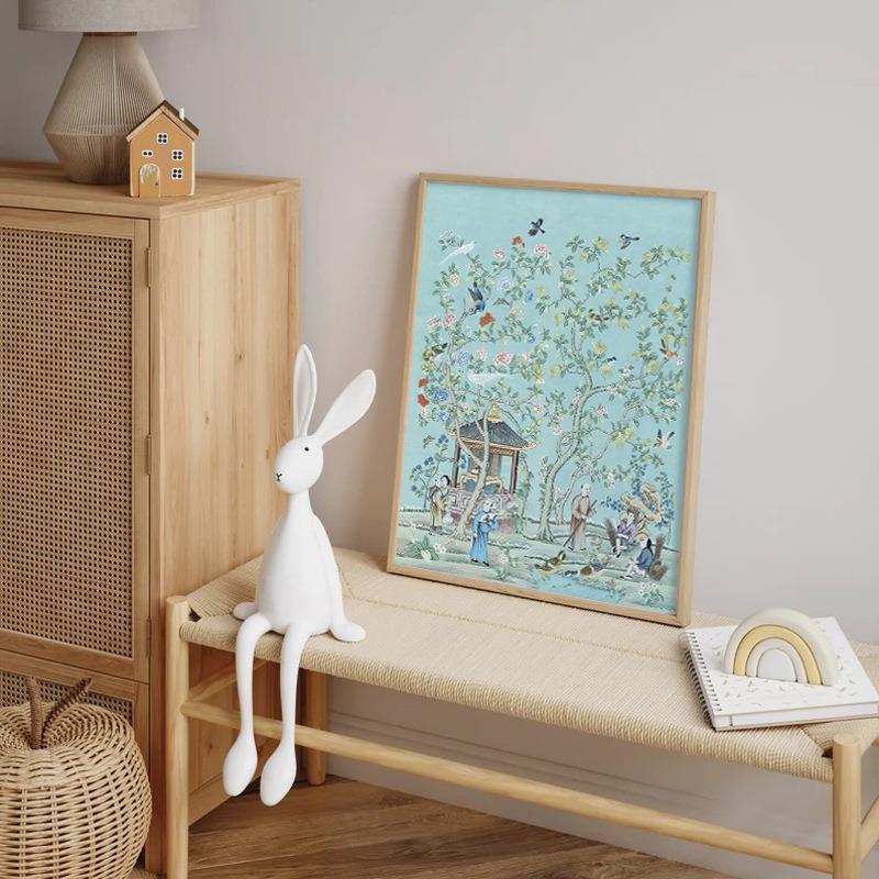 新中式西洋复古风景画餐厅客厅玄关装饰画样板间实木挂