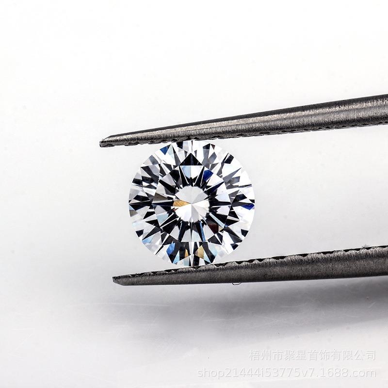 圆形莫桑石裸钻十心十箭DEF色VS裸石50分-5克拉宝石莫桑钻